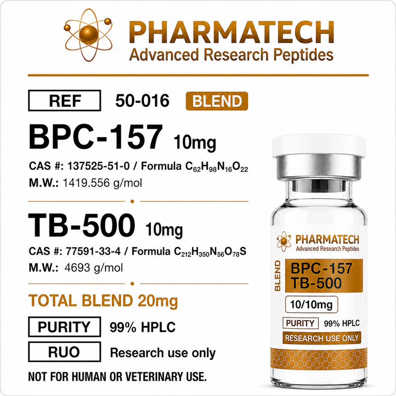 BPC-157 + TB-500 Blend 20mg + Água Bacteriostática  - PharmaTech