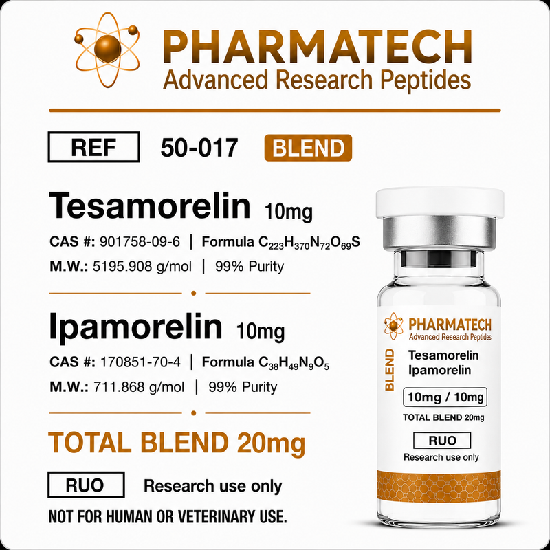 Tesamorelin + Ipamorelin Blend 20mg + Água Bacteriostática  - PharmaTech