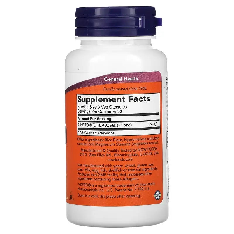 7-KETO DHEA 25mg (90) - Now Foods - iPUMP Suplementos 2