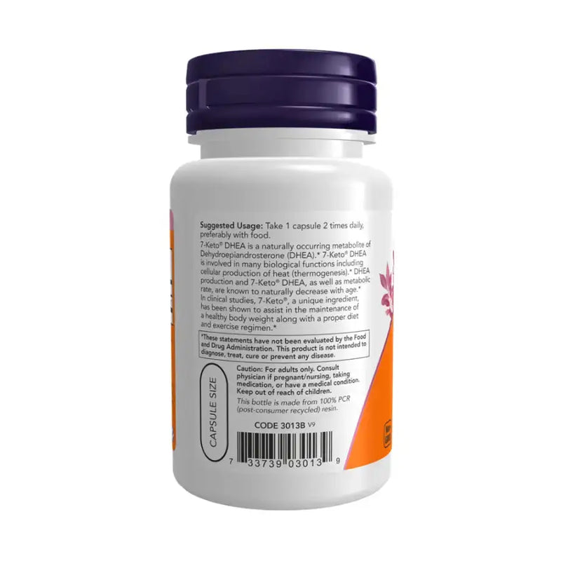 7K3eto Dh3ea 100mg (120 VCaps) - Now Foods - DHEA