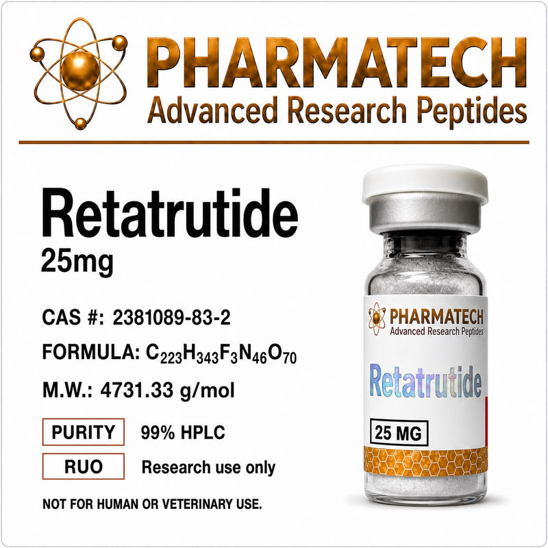 Retatrutide 25mg (Liofilizada) + Água Bacteriostática - PharmaTech