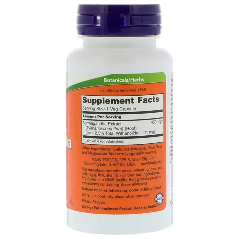 Ashwagandha 450mg (90) - Now Foods