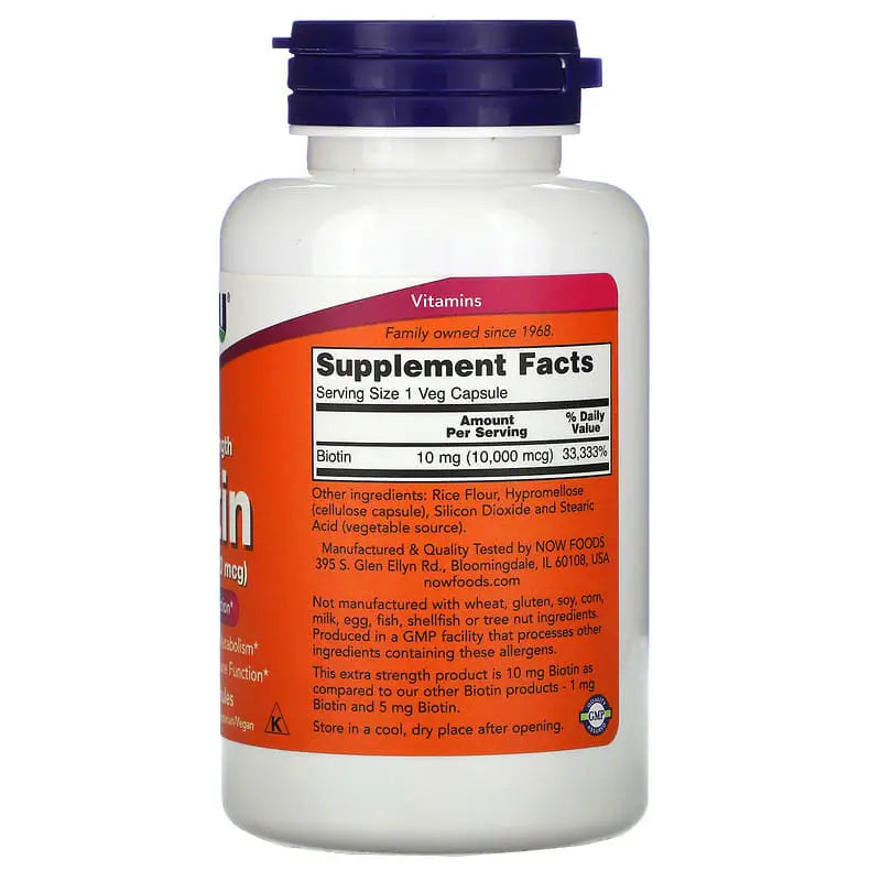 Biotina 10000mcg (120) - Now Foods - Vitamina