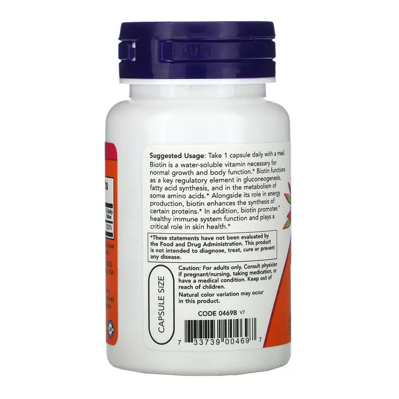 Biotina 1000mcg (100) - Now Foods - Vitamina