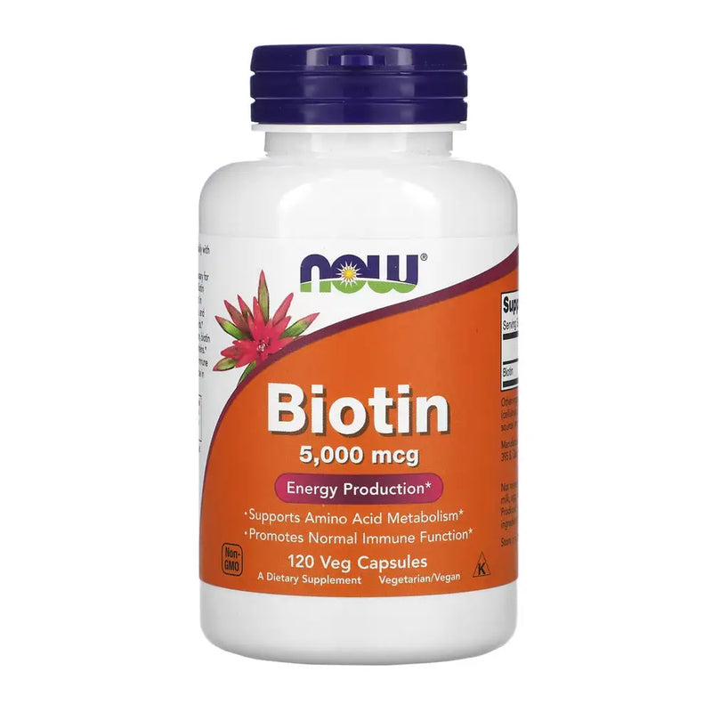 Biotina 5000 (120 cápsulas) - Now Foods - Vitamina