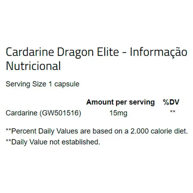 C4rdarin3 15mg - 60 Capsulas - Dragon Elite - Vitamina