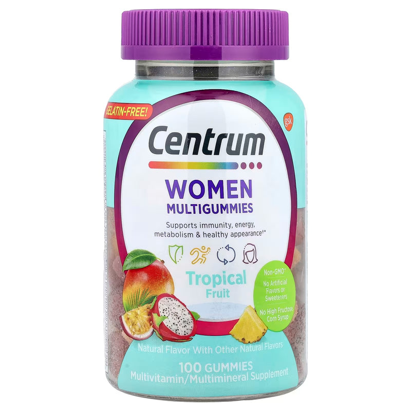 Centrum, Multigomas para Mulheres, Frutas Tropicais, 100 Gomas