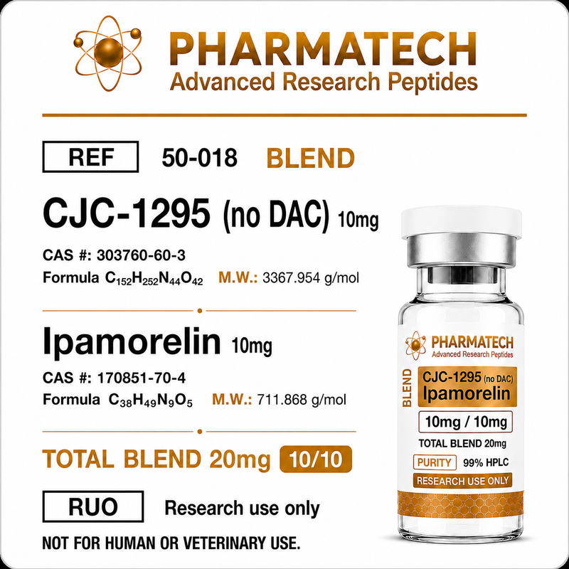 CJC-1296 + Ipamorelin 20mg Blend + Água Bacteriostática  - PharmaTech