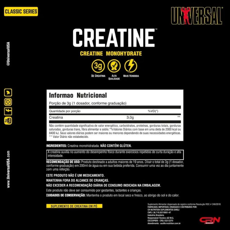 Creatina Monohidratada (200g) - Universal Nutrition - Vitamina