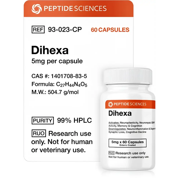 Dihexa 5mg (60 Capsules) - Peptide Sciences - Free Shipping Dihexa 5mg (60 Capsules) - Peptide Sciences - Free Shipping