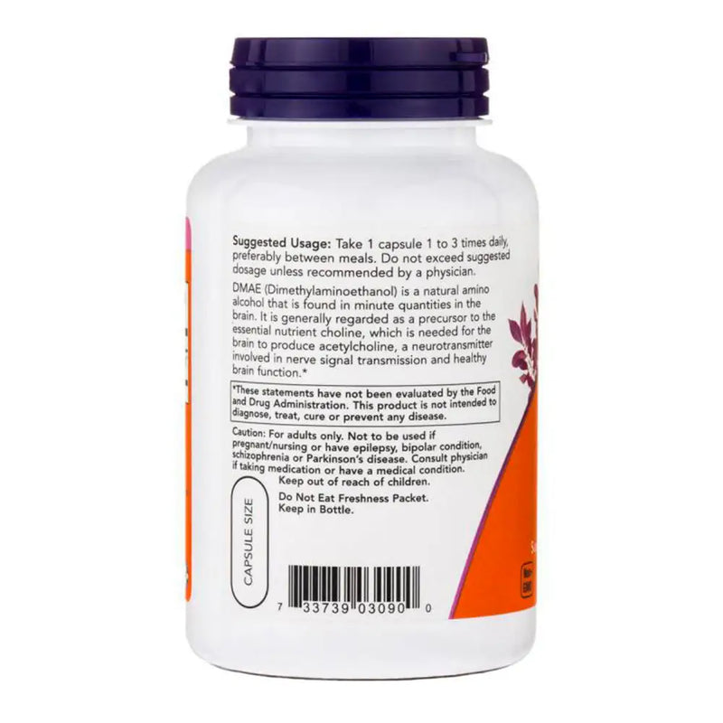 Dmae 250mg Dimetilaminoetanol (100) - Now Foods - COGNITIVO