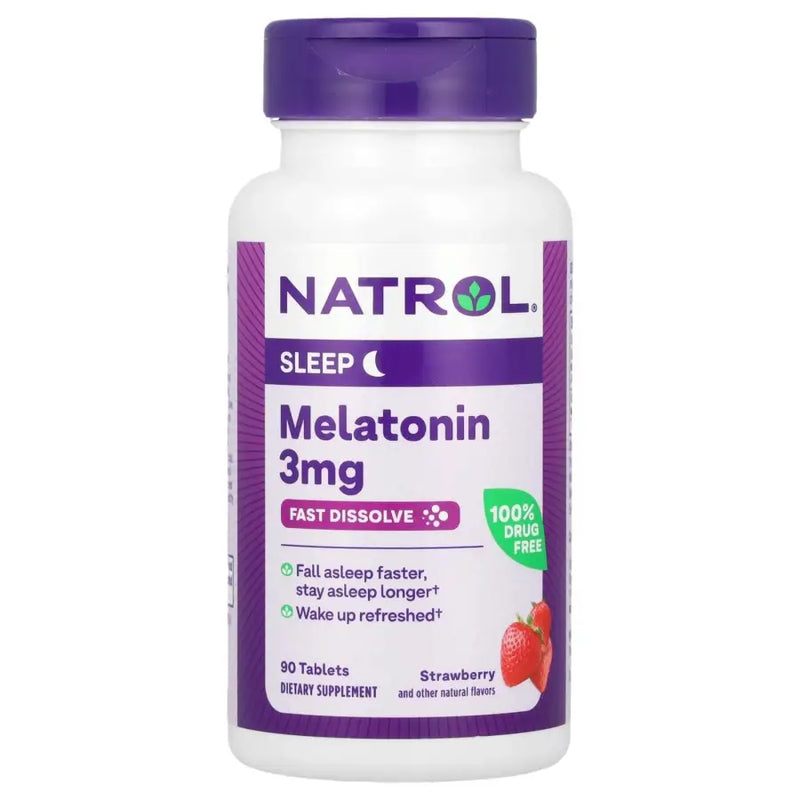 Fast Dissolve Melatonin 3mg (90) Morango - Natrol - Frete
