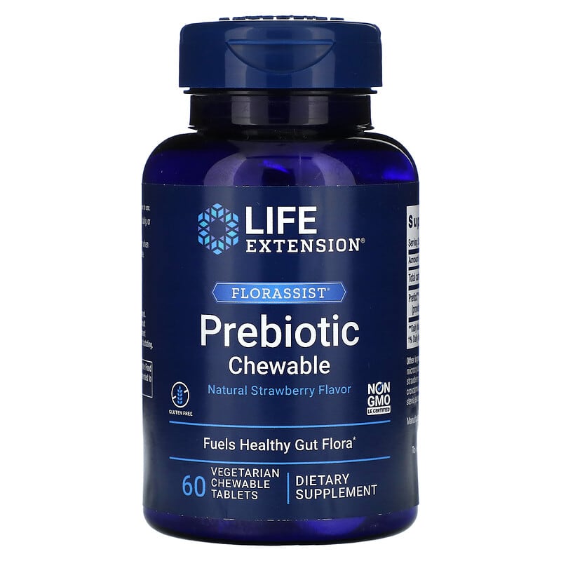 Florassist Prebiotic (60 Vegetarian Chewable Tablets) - Life Extension