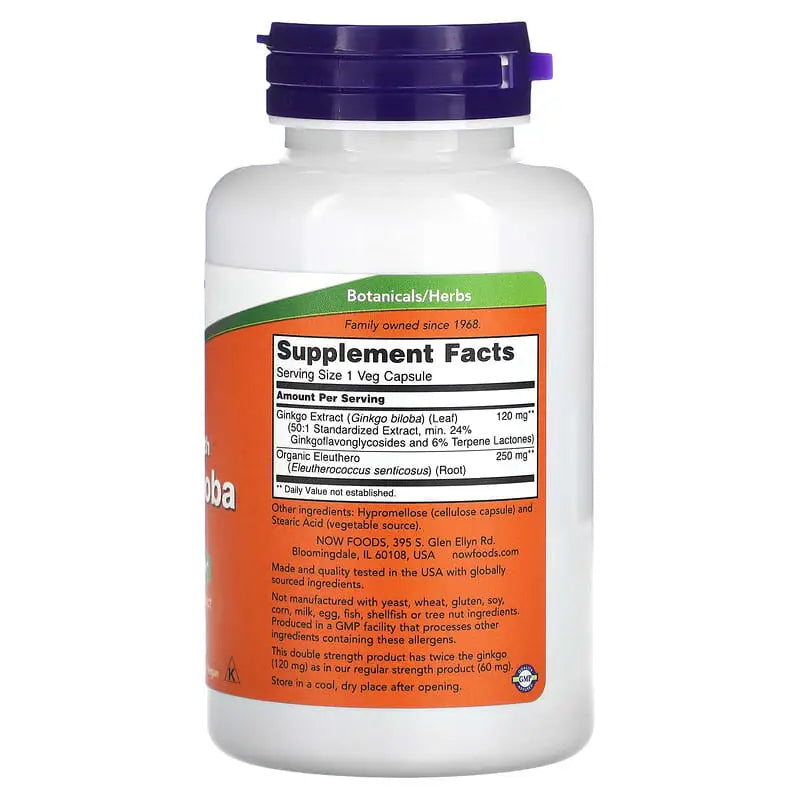 Ginkgo Biloba 120mg (100) - Now Foods - Vitamina