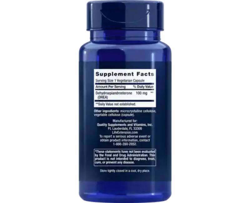 Dhea 100mg - Life Extension Rótulo - iPUMP Suplementos