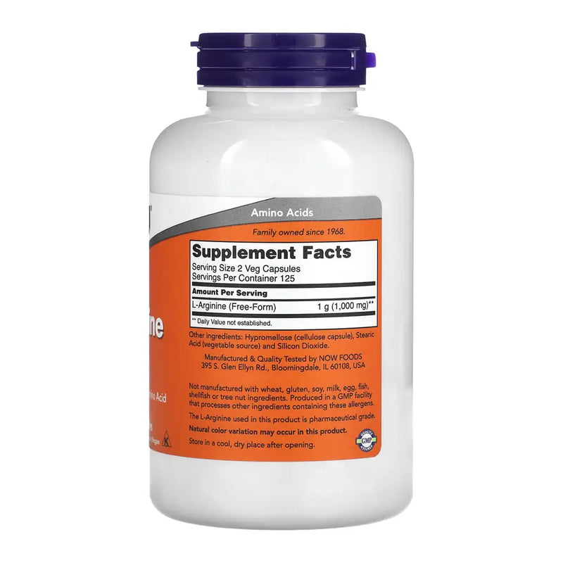 L-Arginine - L-Arginina 500mg (250) - Now Foods - Vitamina