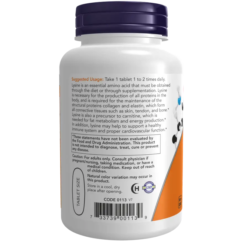 L-Lysine 1000mg (100) - Now Foods - Vitamina