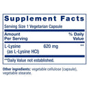 L Lysine 620 mg (100 VCapsules) Life Extension Frete grátis