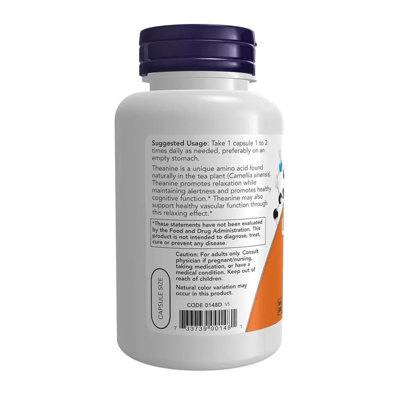 L-Theanine - Teanina 200mg (120 VCaps) - Now Foods - COGNITIVO