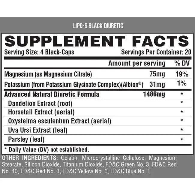 Lip0o 6 Bl4ack Diuretic UC (60 Capsulas) - Nutrex Research - DURETICO