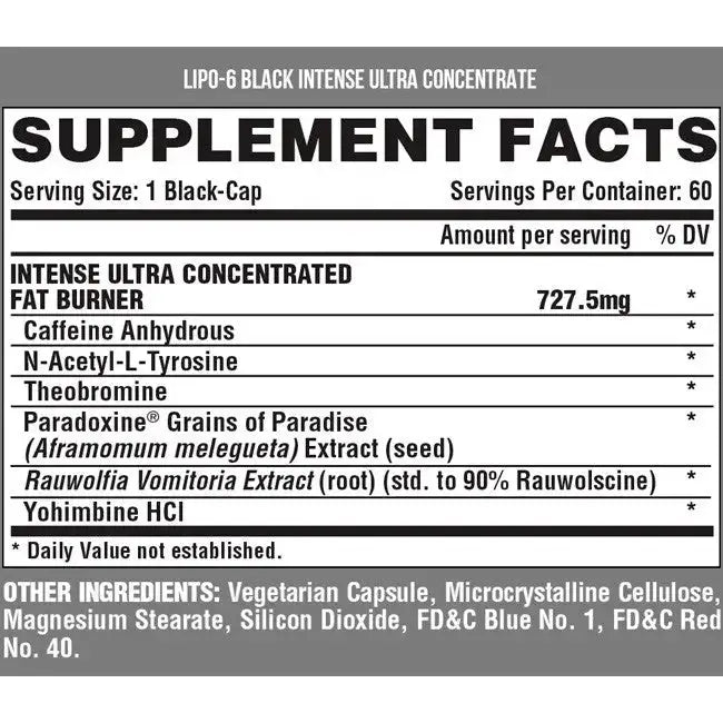 Lip0o 6 Bl4ack Intense UC (60 Capsulas) - Nutrex Research - TERMOGENICO