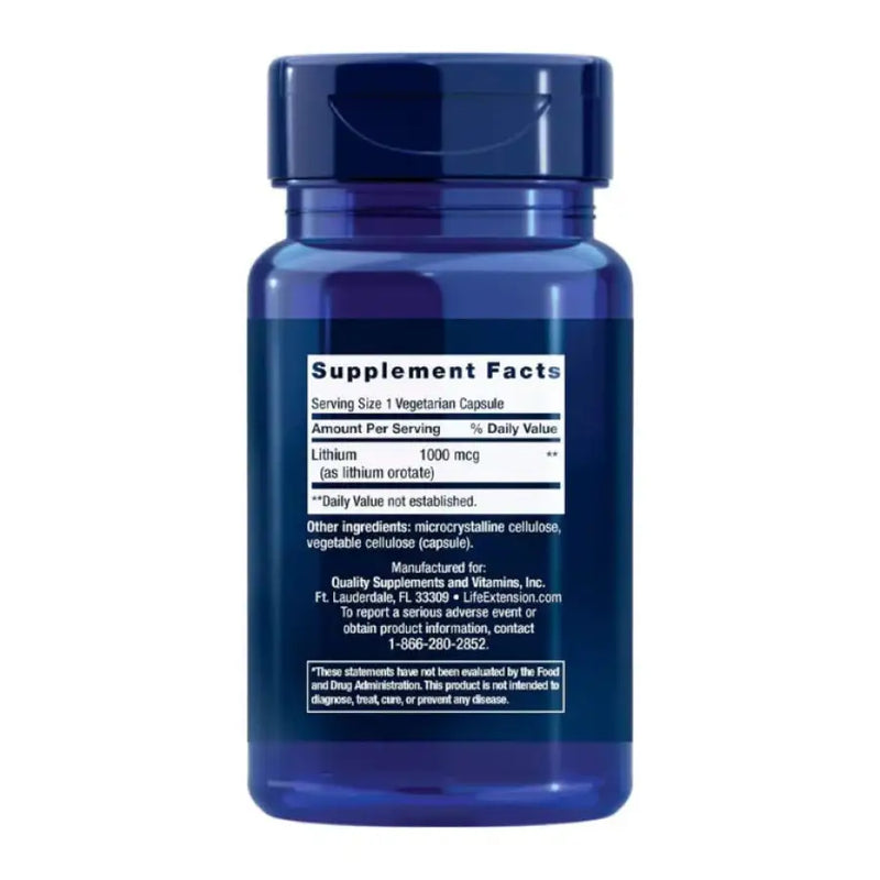 Lithium 1000 mcg (100 VCapsules) Life Extension Frete grátis