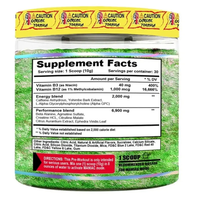 Maniac Pre Workout (30 Doses) - Terror Labz - Frete grátis