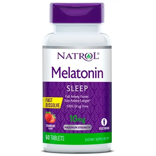 Melatonina 10mg Fast Dissolve (60 Tabs) Morango - Natrol - MELATONINA