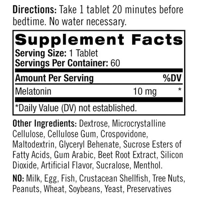 Melatonina 10mg Fast Dissolve (60 Tabs) Morango - Natrol - MELATONINA