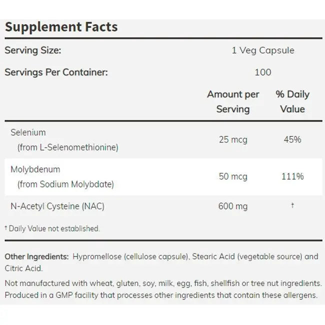 NAC 600mg (100) - Now Foods