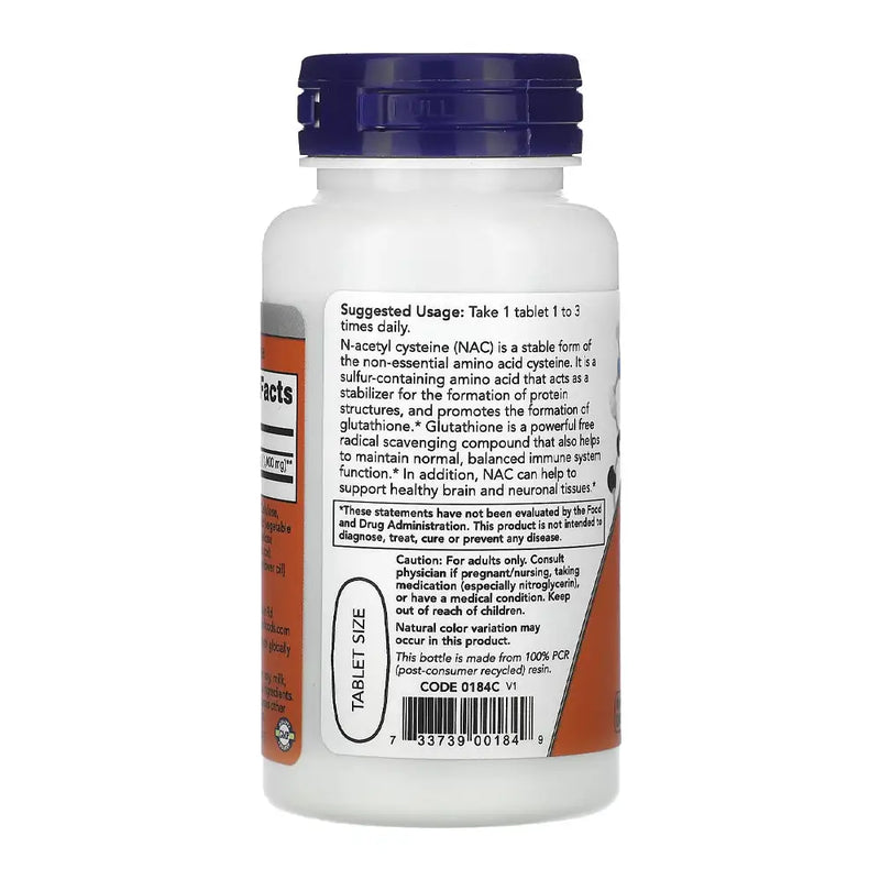 Nac N-acetil-Cisteína 1000mg (60) - Now Foods - ANTIOXIDANTE