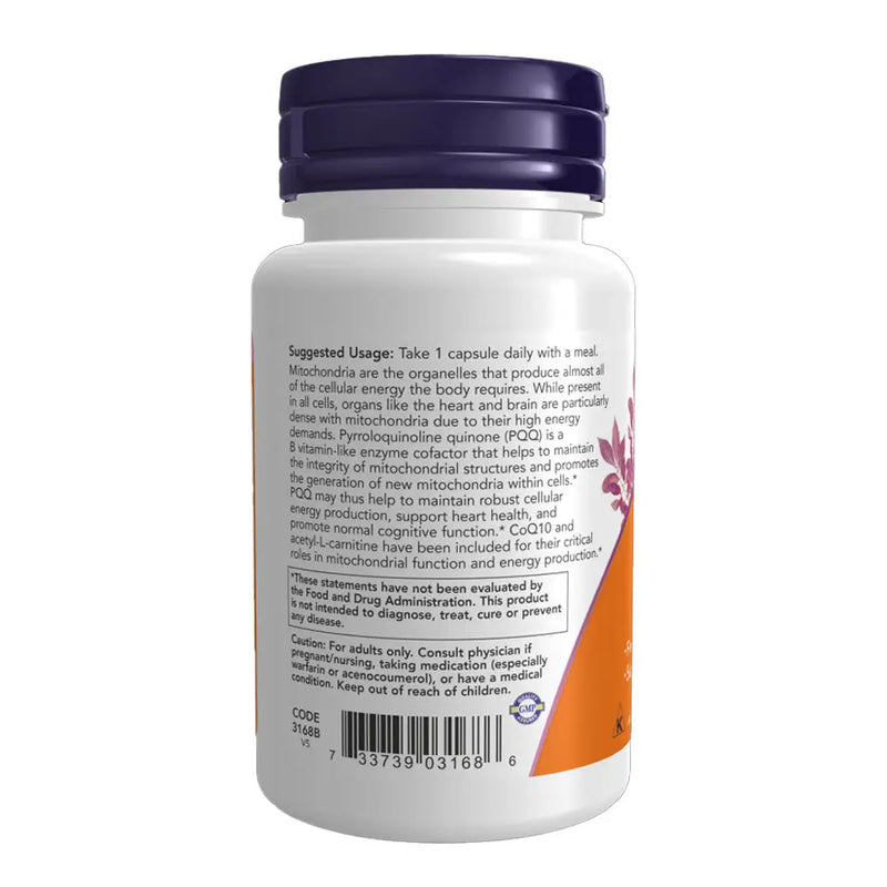 PQQ Energy 20mg (30 VCaps) - Now Foods - ANTIOXIDANTE