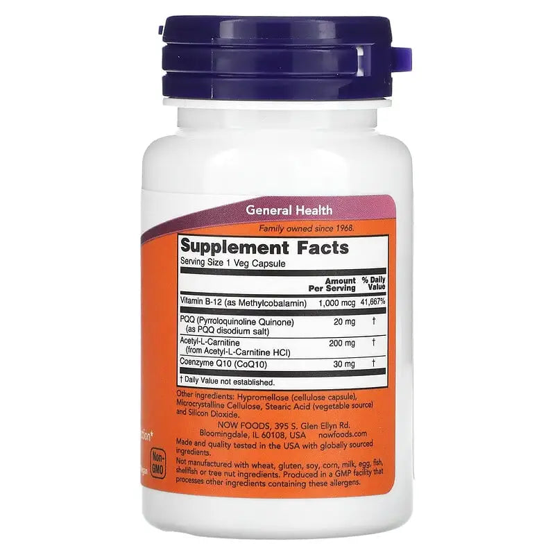 PQQ Energy 20mg (30 VCaps) - Now Foods - ANTIOXIDANTE