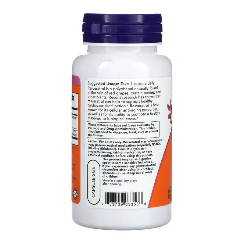 Resveratrol 200mg (60) - Now Foods - ANTIOXIDANTE