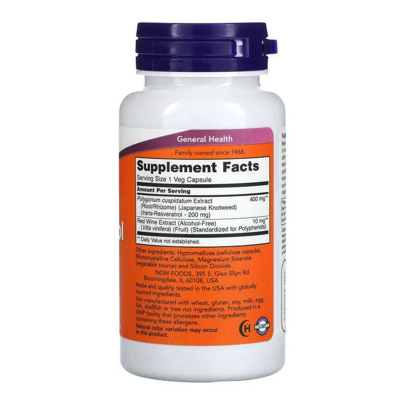 Resveratrol 200mg (60) - Now Foods - ANTIOXIDANTE