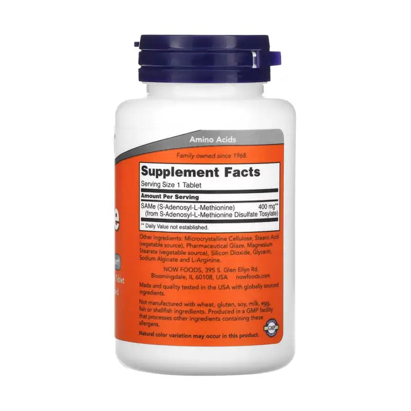 SAMe 400mg S-adenosilmetionina (60) - Now Foods - Vitamina