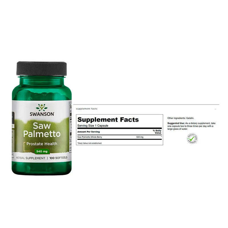 Saw Palmetto 540mg (100 Capsulas) - Swanson - PROSTATA