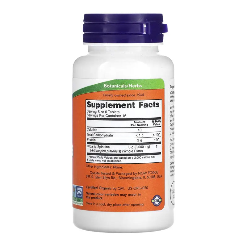 Spirulina 500mg (100) - Now Foods - Vitamina