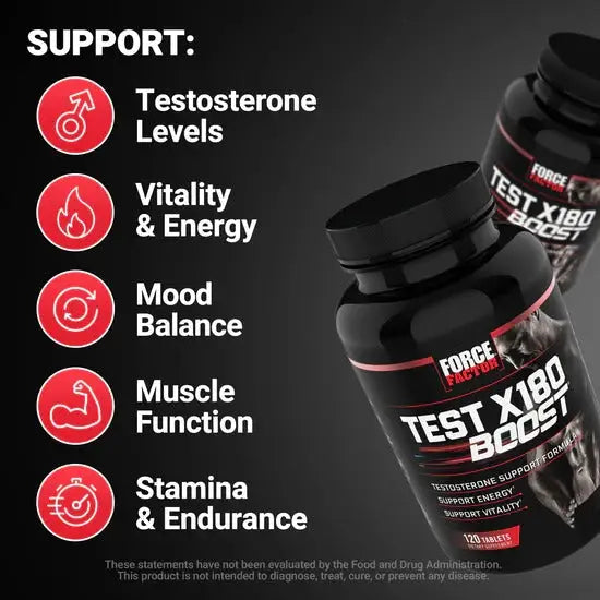 TEST X Boost (120 Tablets) Force Factor Frete grátis