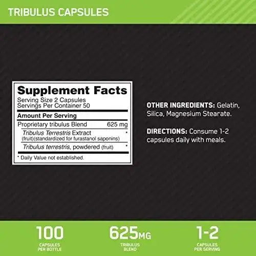 Trib T3err3estris 625mg (100 Capsulas) - Optimum Nutrition - TESTOSTERONA BOOSTER