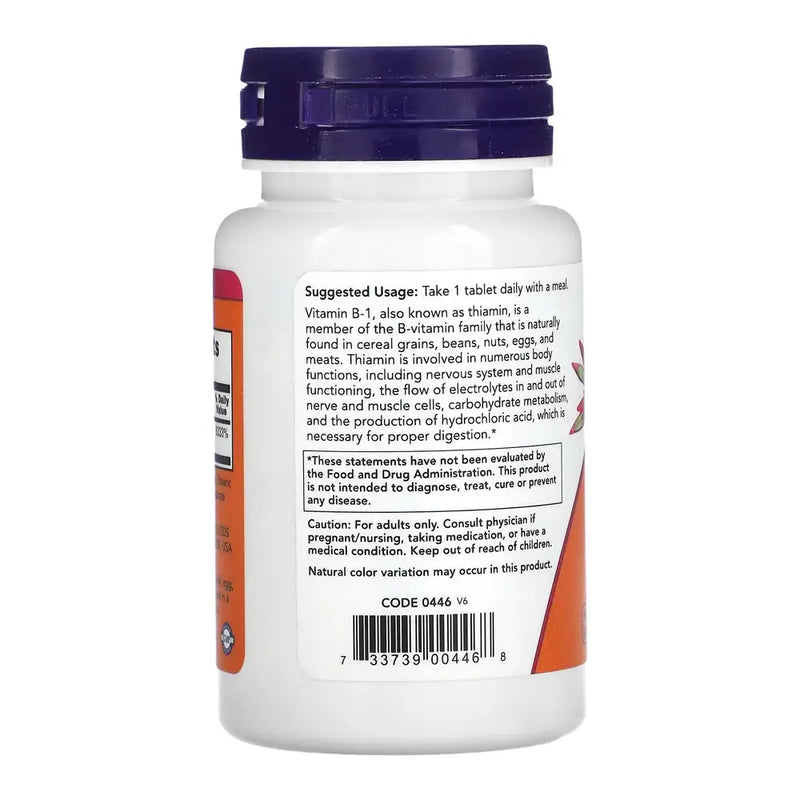 Vitamina B-1 100mg (100) - Now Foods - Vitamina