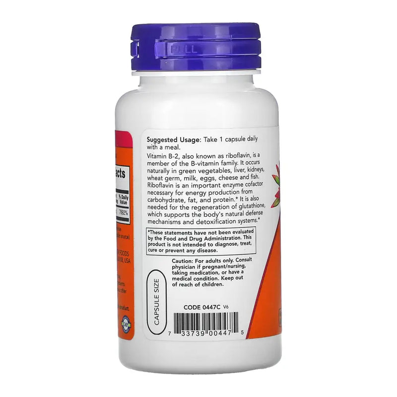 Vitamina B-2 100mg (100) - Now Foods - Vitamina