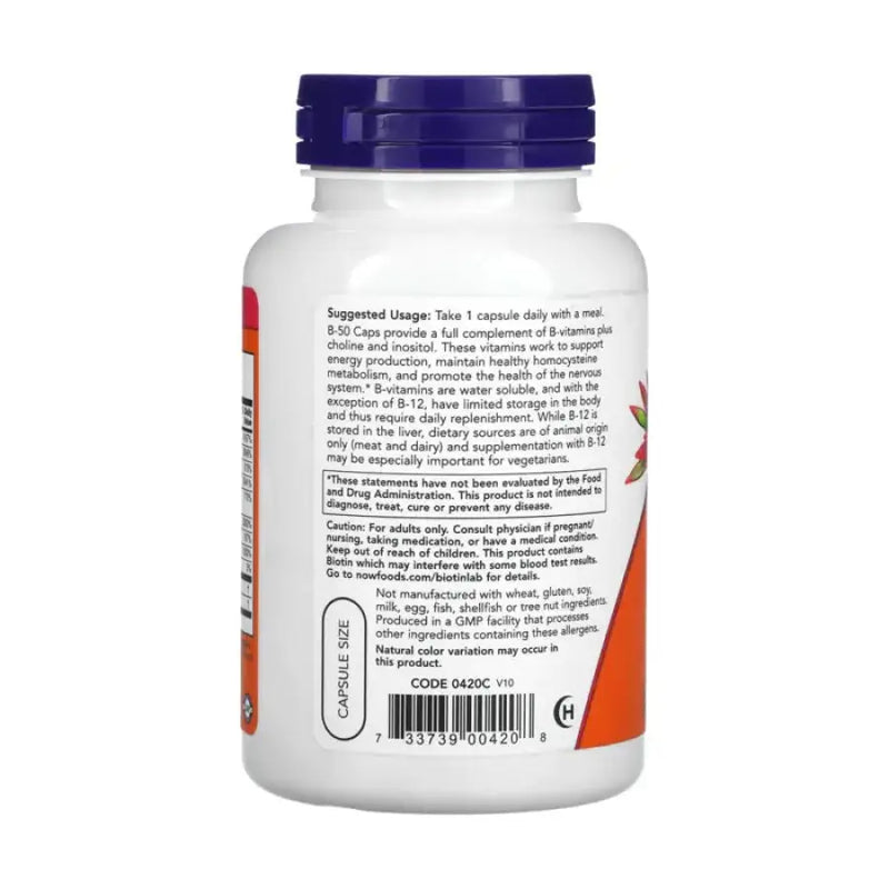 Vitamina B-50 (100) - Now Foods - Frete grátis